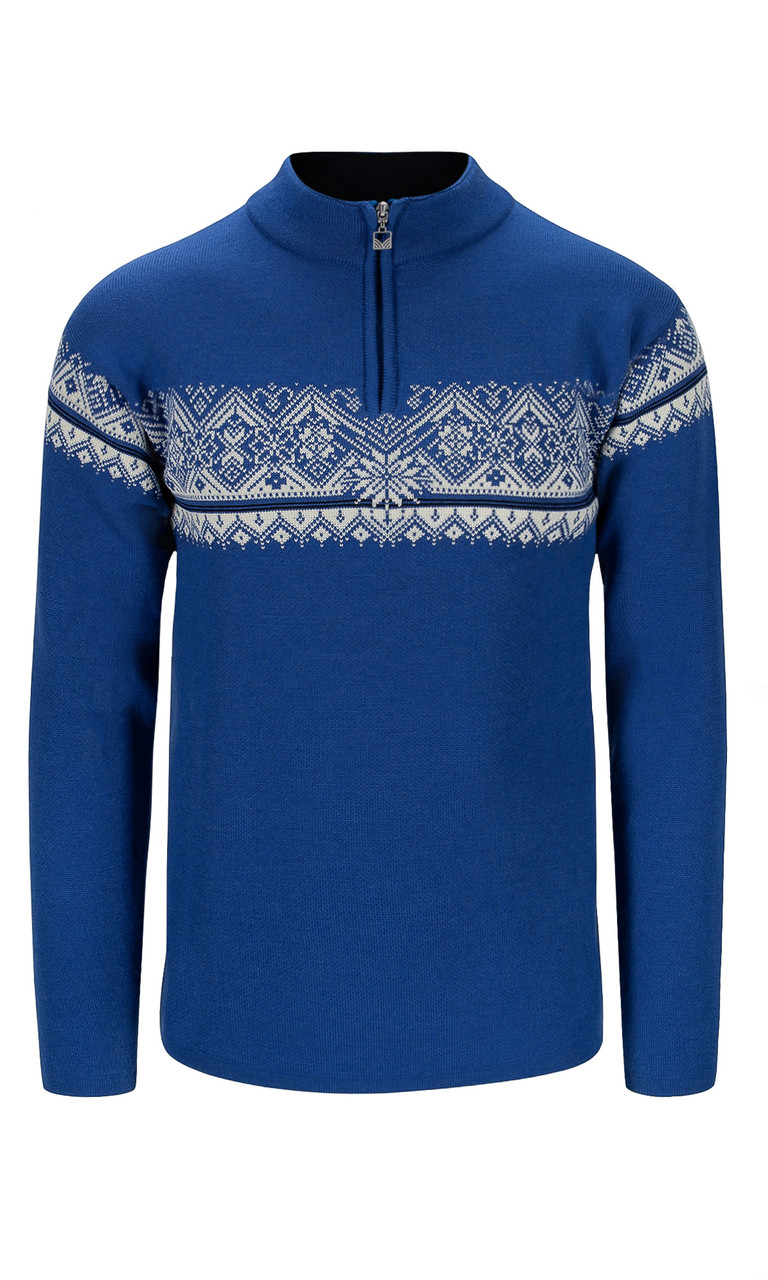 Dale of Norway - Moritz Men's 1/4 Zip Sweater: Ultramarine/Off White/Navy,  91391-H