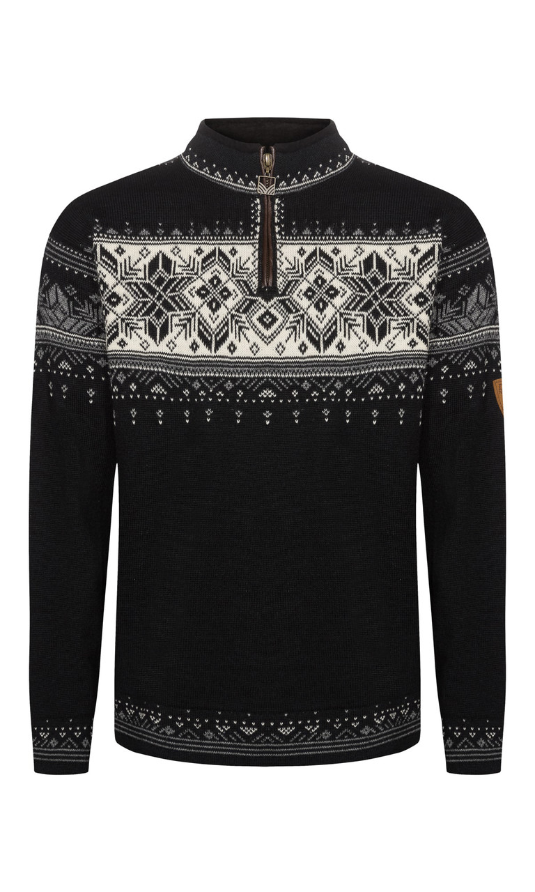 Dale of Norway - Blyfjell Unisex 1/4 Zip Sweater: Black/Smoke/Off