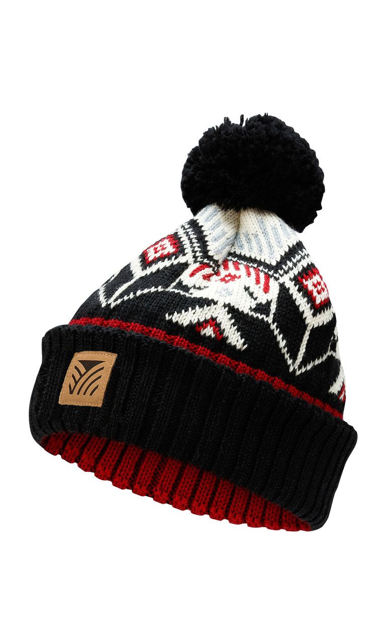 Dale of Norway - Vilja Hat: Black/Off White/Raspberry, 48941-F00