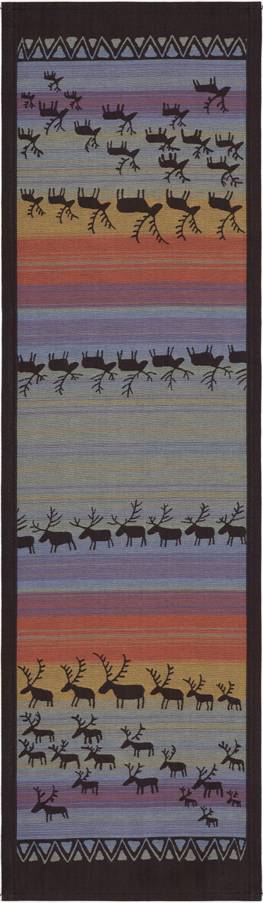 Ekelund Weavers Lilies Table Runner - 100% Organic Cotton, 35x120 Cm (13.78x47.25 In), Woven In Sweden