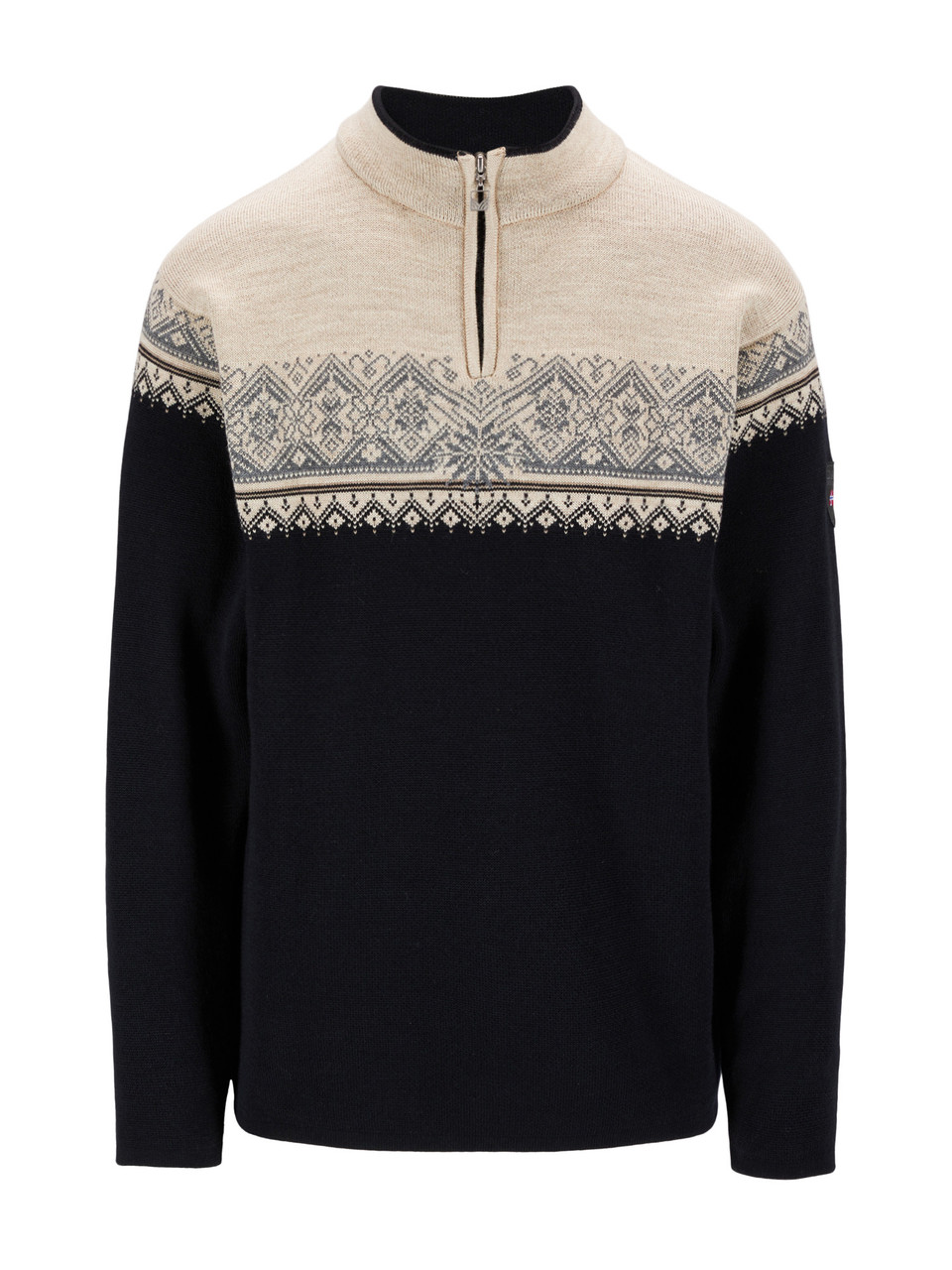 Dale of Norway - Moritz Men's 1/4 Zip Sweater: Black/Sand/Smoke