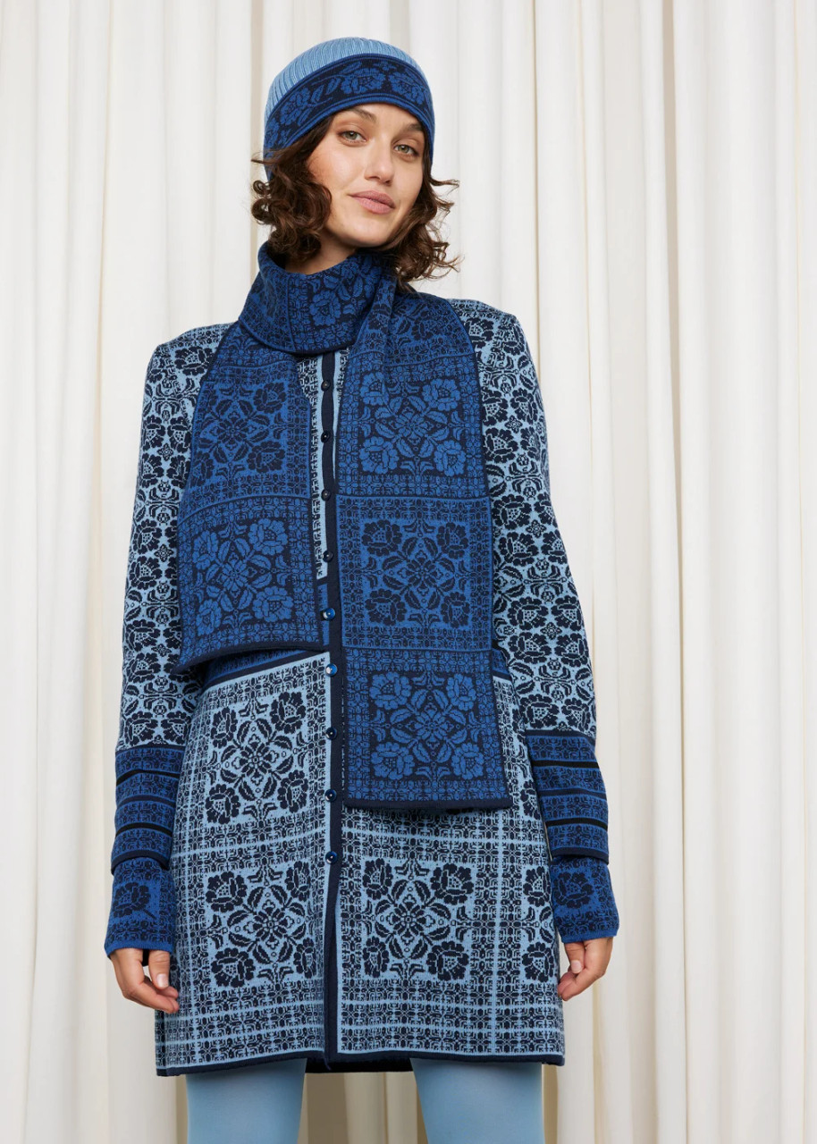 Oleana - Oksana Scarf: Blue on Blue, 805-F2 | The Nordic Shop