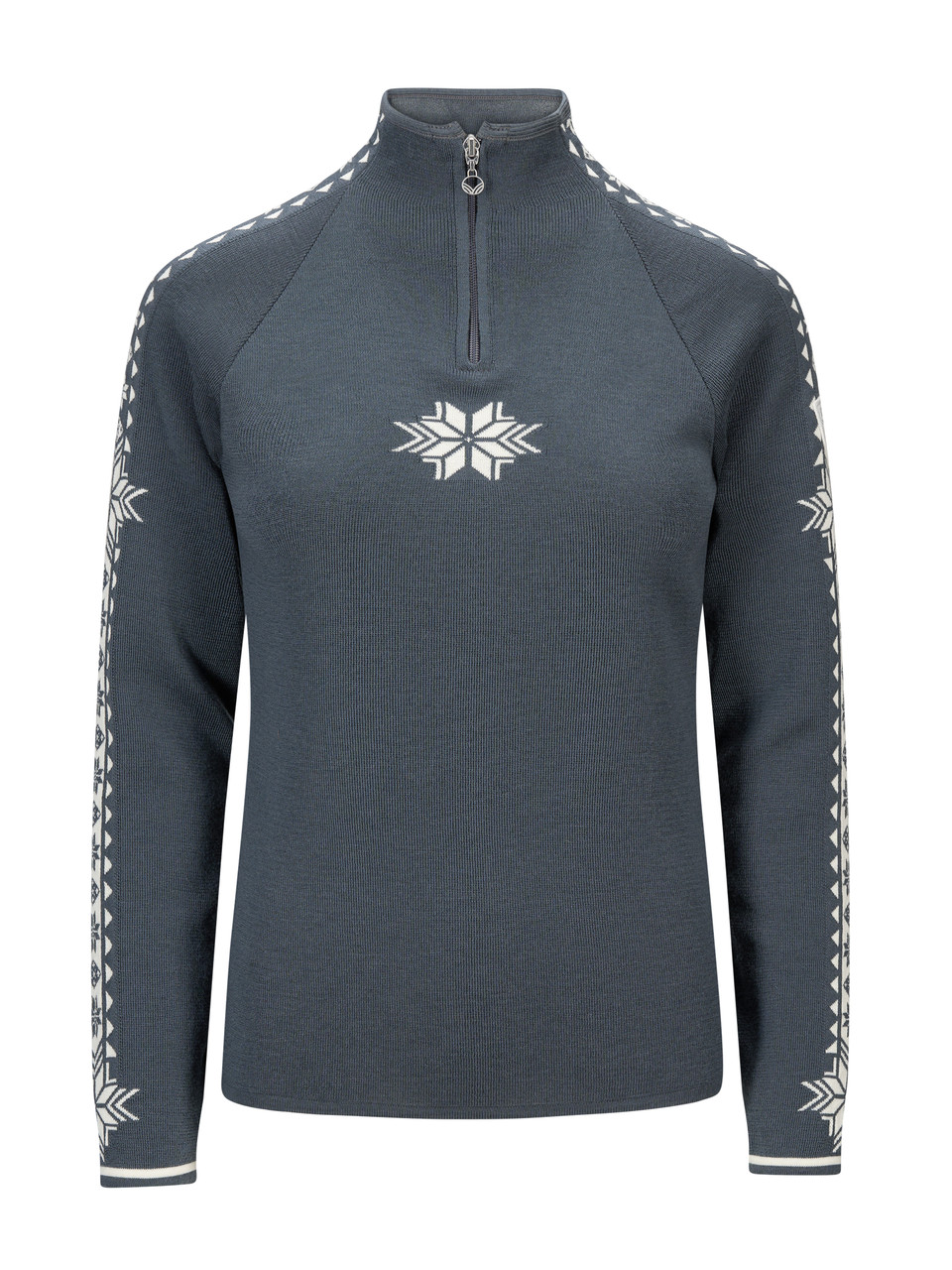 Dale of Norway - Geilo Women's 1/4 Zip Sweater: Steel/Off White