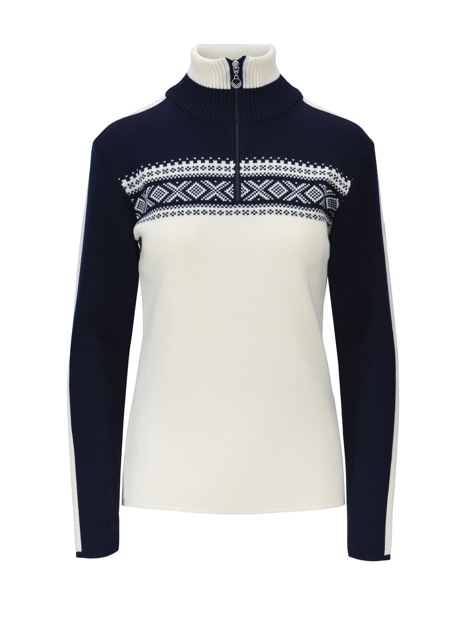 Dale of Norway - Dystingen Women's 1/4 Zip Sweater: Off White/Navy