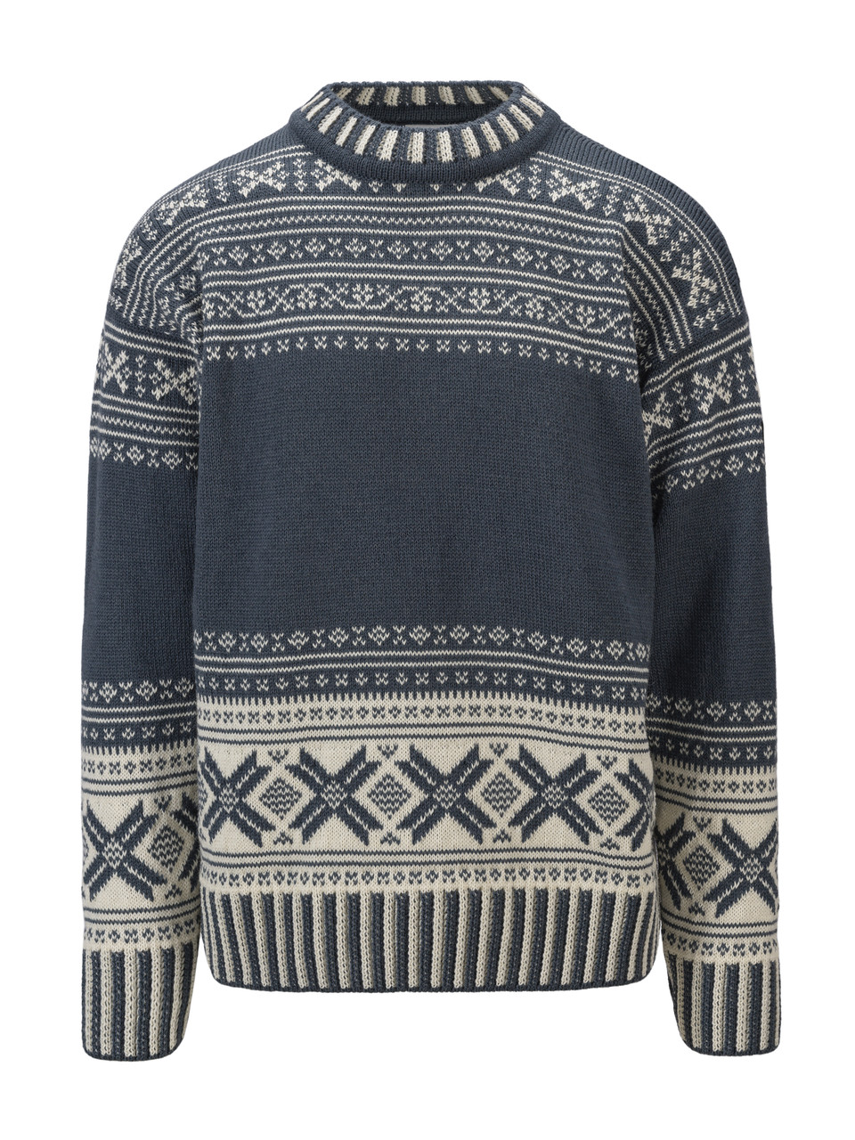 Dale of Norway Torridal Men's Crewneck Sweater: Steel/Off White, 96171-H00