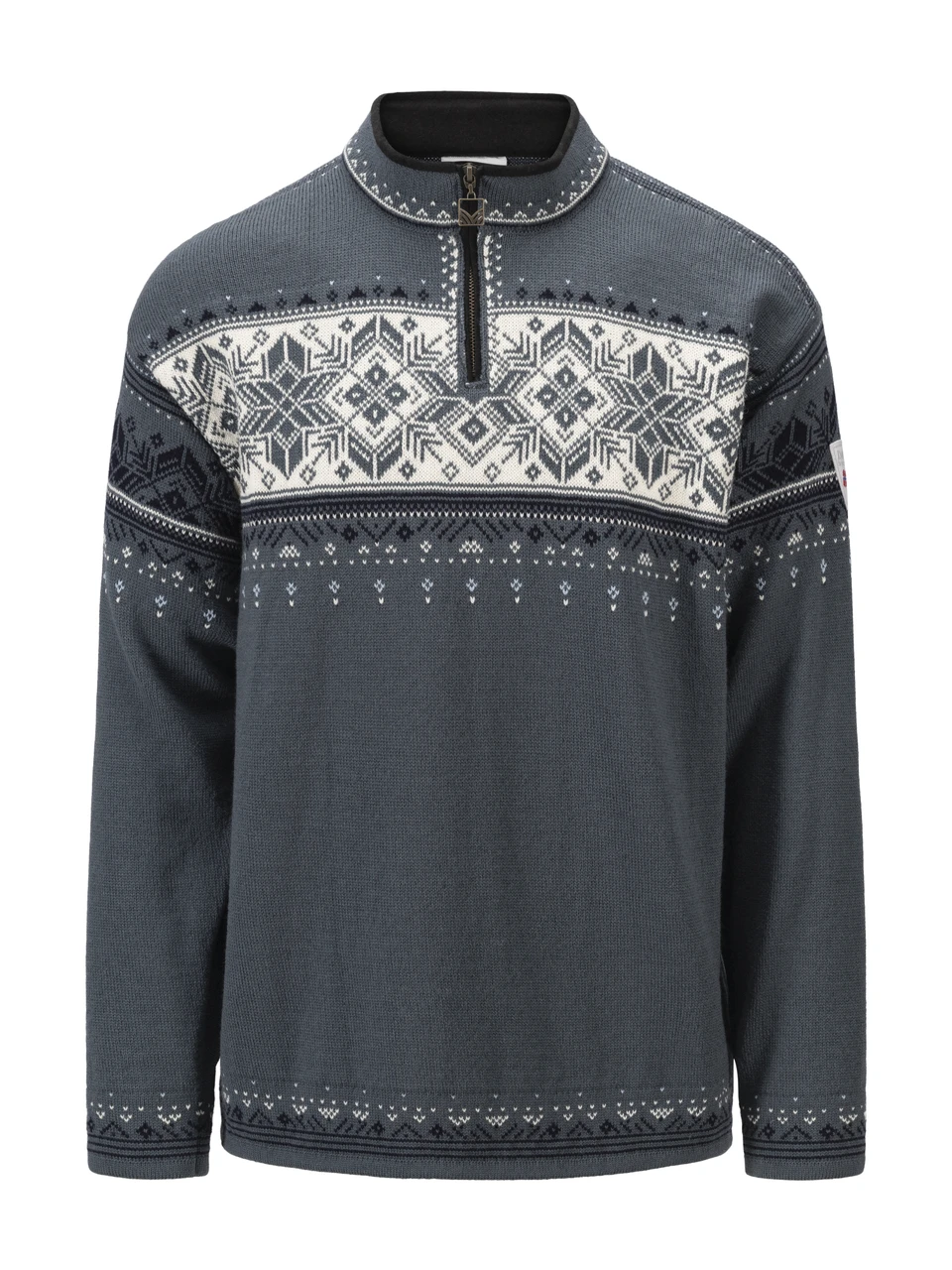 Dale of Norway - Blyfjell Unisex 1/4 Zip Sweater: Steel/Off White