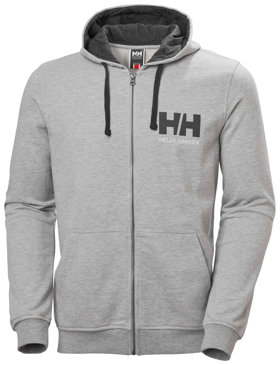 Helly Hansen - Mens Logo Full-Zip Hoodie: Grey Melange | The