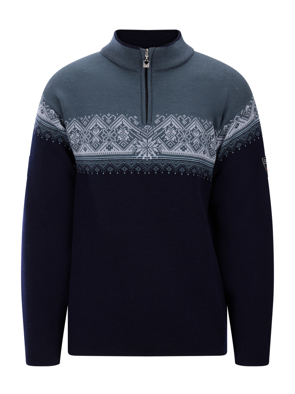 Dale of Norway - Moritz Men's 1/4 Zip Sweater: Navy/Steel/Ice Blue