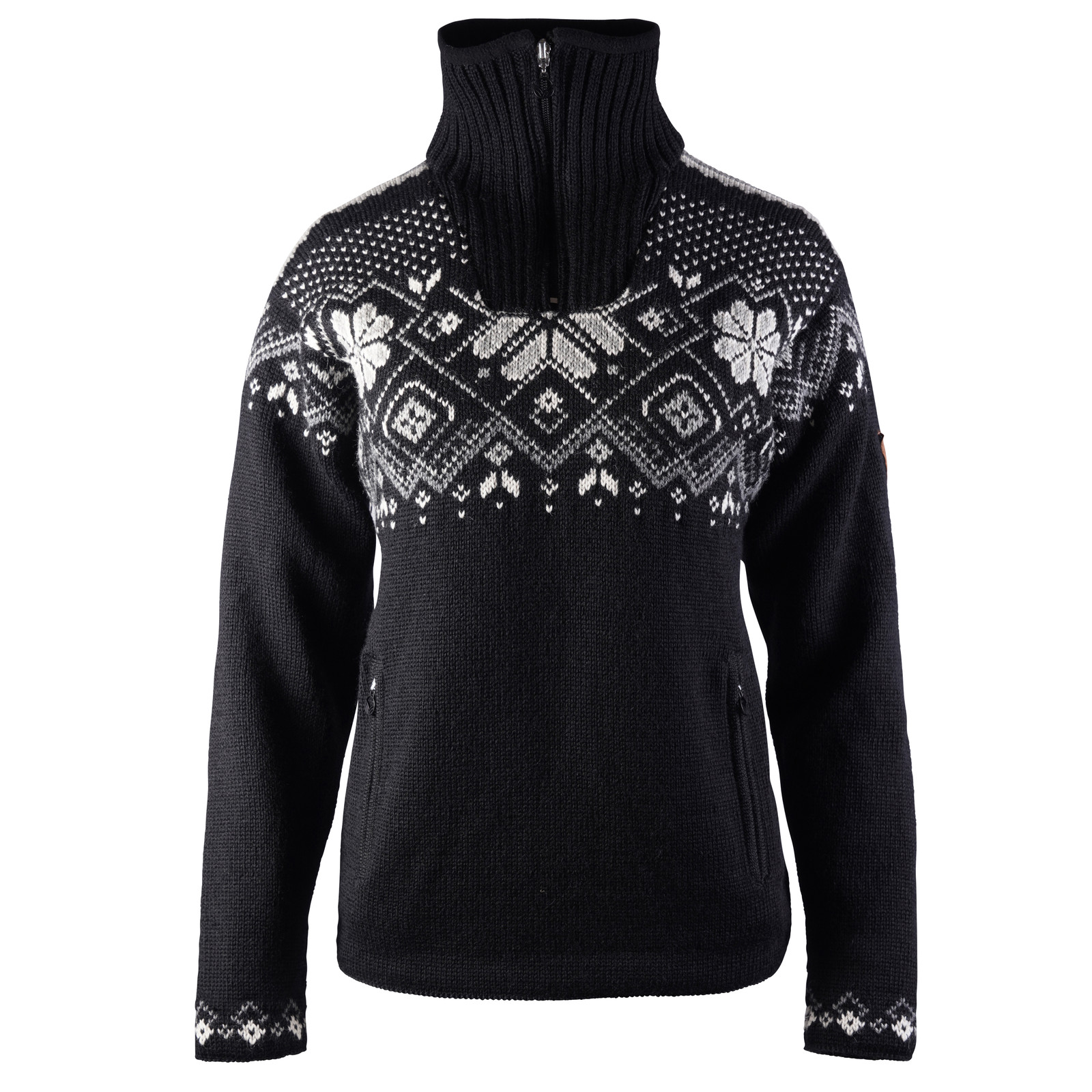 Dale of Norway Fongen Windstopper Sweater, Ladies - Black/Off White/Smoke/Light Charcoal, 93961-F