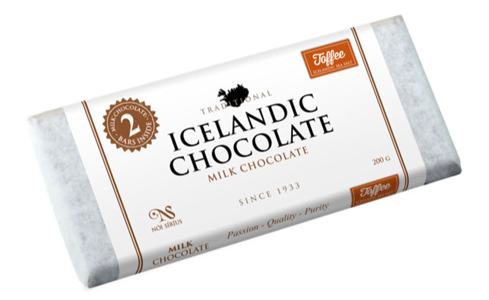 Nói Síríus Icelandic Chocolate - 33% Milk Chocolate with Toffee & Sea Salt, 200g (25112)