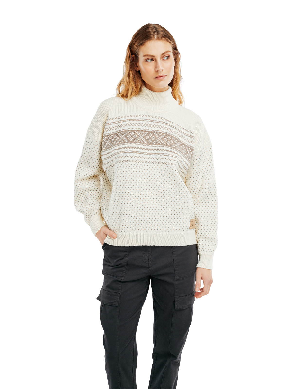 Dale of Norway Valloy Women's Sweater, Off White/Mountainstone, 95261-A01