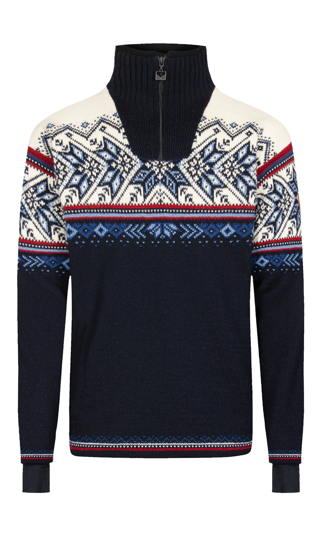 Dale of Norway - Vail Men's Windstopper Sweater: Midnight Navy/Off  White/Red Rose, 93981-C