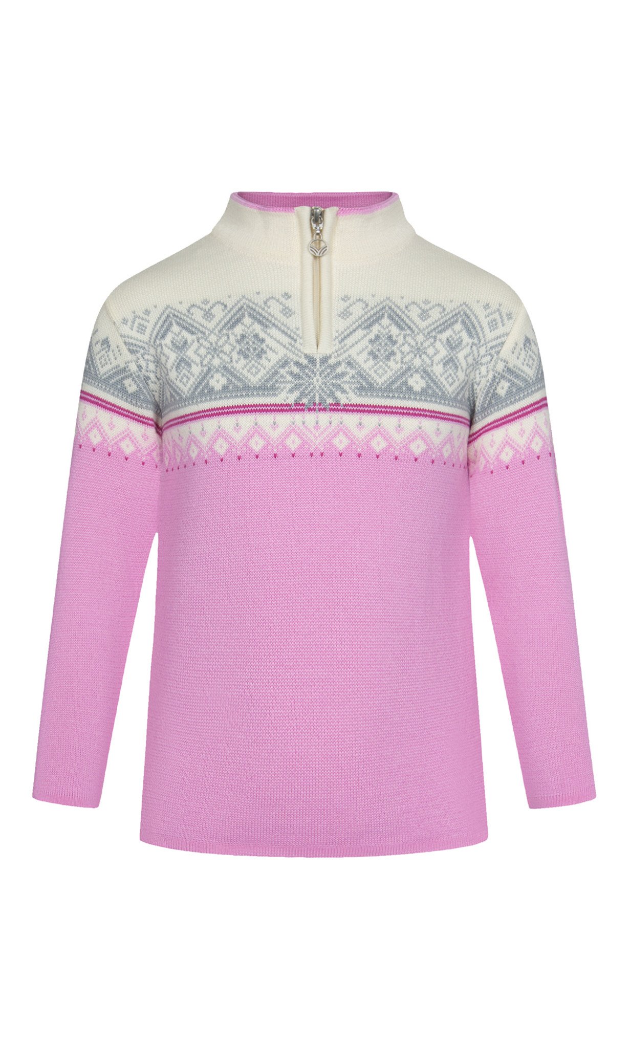 Dale of Norway Moritz Kids 1/4 Zip Sweater Pink Candy/Off White/Grey