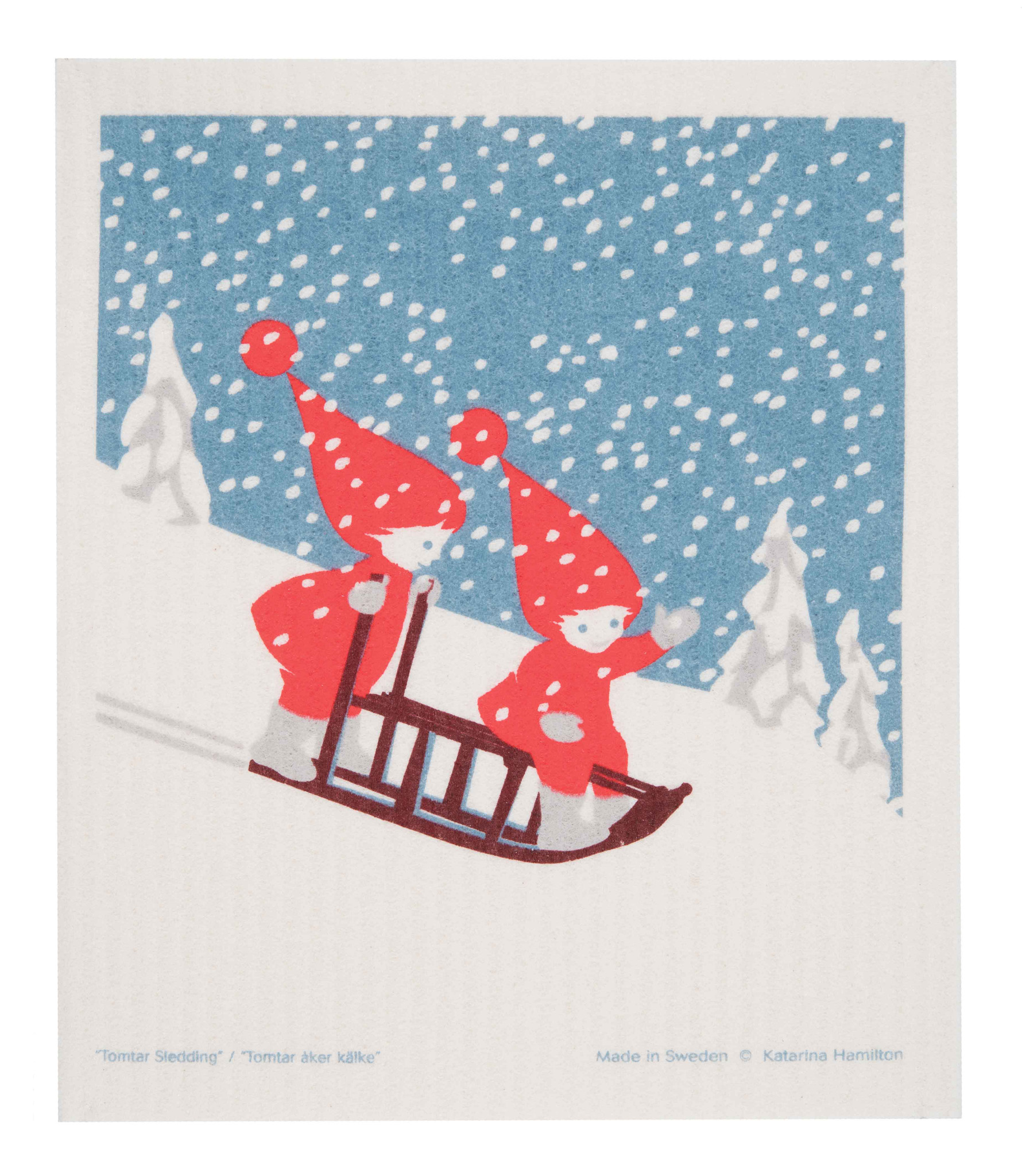 Swedish Dishcloths Sledding Tomte The Nordic Shop