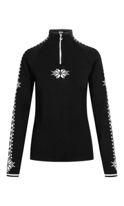 Dale of Norway - Geilo Women's 1/4 Zip Sweater: Black/Off White, 82311-F_product
Photo credits: Dale of Norway
Merino wool sweater with raglan sleeves. A lightweight midlayer in ribbed knit.