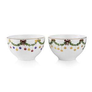 Royal Copenhagen Star Fluted Christmas Chocolate Bowls