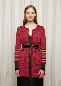 Oleana - Silk Road Cardigan: Red, 168-R_front