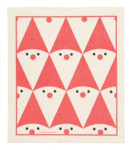 Swedish Christmas dish cloth, Tomtes design