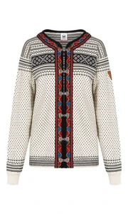 Dale of Norway Setesdal Unisex Cardigan - Off White/Black, 83291-A_product
Photo credits: Dale of Norway
Mid-layer heavyweight cardigan with Norwegian pewter clasps and traditional braid trim. Authentic lusekofte Norwegian pattern from the early 19th century.