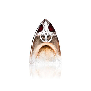 Mats Jonasson Crystal - Medium Red Viking Ship | The Nordic Shop