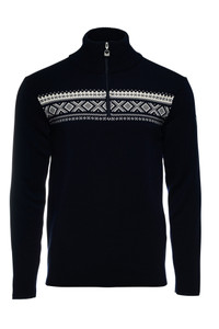 Dale of Norway Dalestolen Men's 1/4 Zip Sweater, Navy/Off White, 95611-C00_product