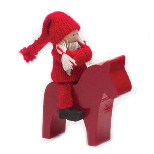 4" Girl on Horse Nisse/Tomte 4" Girl on Horse Nisse/Tomte