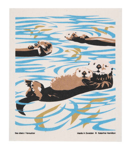 222.45 KH Sea Otters Swedish Dishcloth