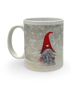 Ceramic mug - Nisse / Tomte in the snow - tomte, nisse front