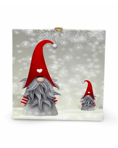 tomte in the Snow - ceramic tile - wall hanger - trivet