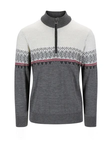 Dale of Norway - Hovden Men's 1/4 Zip Sweater: Smoke/Off White/New Silver, 93441-T00_product
Photo: Dale of Norway
Light weight mid-layer merino wool sweater with Olympic inspired design.