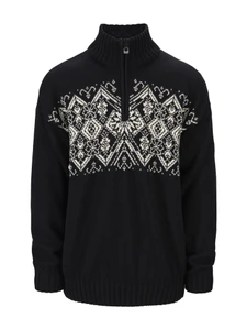 Dale of Norway - Roset Men's 1/4 zip Windproof Sweater: Black/Off White, 96311-F00_Product
Photo Credits: Dale of Norway
Outer layer sweater in Norwegian wool with 2-way side-venting zippers, interior pockets and storm cuffs. 