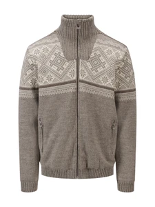Dale of Norway - Hardanger Men's Windproof Full-Zip Jacket: Vanilla Sugar/Natural White/Nutmeg, 85691-M00_Product
Photo credits: Dale of Norway
Heavy weight knit with high neck made with 100% Norwegian wool