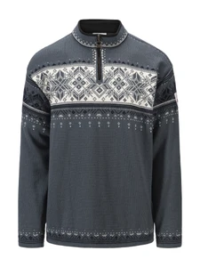 Dale of Norway - Blyfjell Unisex 1/4 Zip Sweater: Steel/Off White/Navy, 95021-H01_Product
Photo Credits: Dale of Norway
100% Norwegian wool mid layer sweater with medium high neck and t-sleeves