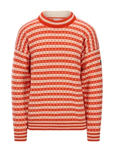 Dale of Norway - Skipsleia Unisex Crewneck Sweater: Orange (Roth Red)/Natural White, 96151-K00
Photo credits: Dale of Norway
Mid-layer fisherman's sweater with a chunky knit feel. All-over stripe pattern