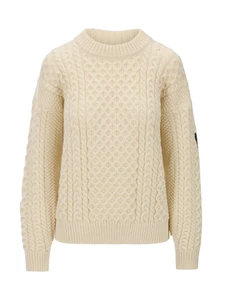 Dale of Norway - Stalheim Women's Sweater: Natural White, 96461-M00_product
A chunky knit undyed Norwegian wool sweater with cable knit, moss stitch, and honeycomb pattern textures.
Photo Credits: Dale of Norway