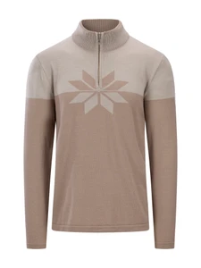Dale of Norway - Breidablikk Men's 1/4 Zip Sweater: Mountainstone/Sand, 96431-P00_Product
Photo credits: Dale of Norway
A lightweight merino wool Norwegian sweater with Nordic snowflake eight petal rose pattern and modern Scandinavian design.