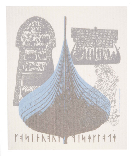 Swedish dish cloth, Viking Ship design