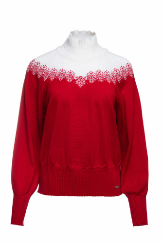 Dale of Norway Isfrid Women's Sweater, Raspberry/White, 94521-B00