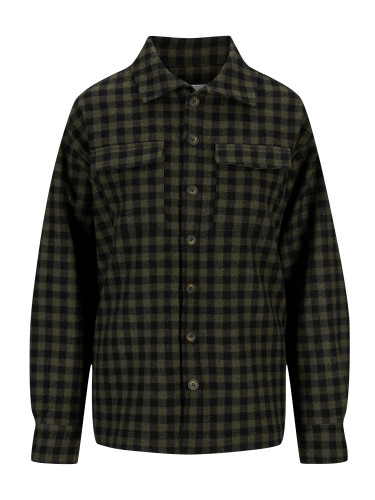 Dale of Norway Wool Check Women's Overshirt, Green/Black, 75061-N00_Product