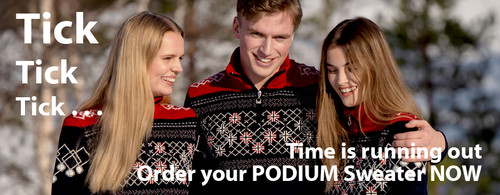 TIME IS RUNNING OUT . . . There are only 3 days remaining to order your PODIUM Sweater