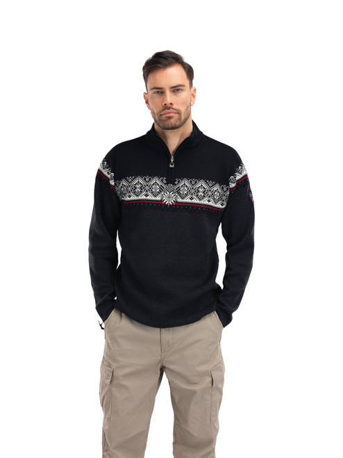 Dale of Norway - Moritz Men's 1/4 Zip Sweater: Dark Charcoal/Black