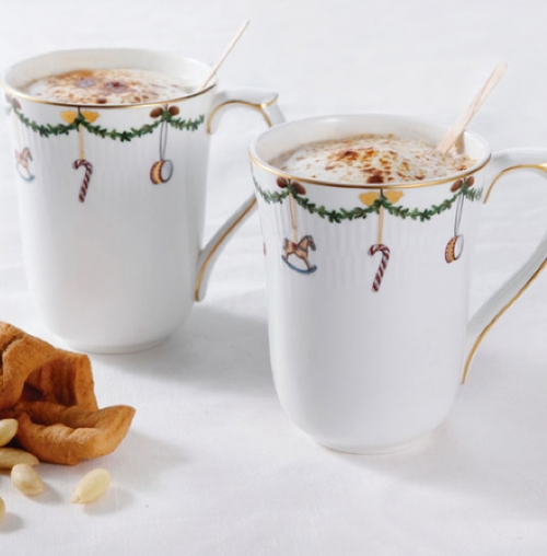 Royal Copenhagen Star Fluted Christmas Mugs