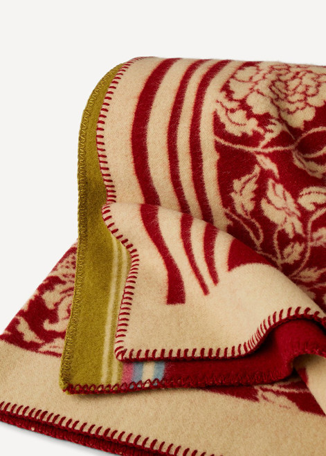 【新品未使用】OLEANA オレアナ ブランケット Oleana - Ornament Blanket: Red, 203-A