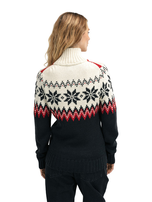 Dale of Norway - Myking Woman's 1/4 Zip Sweater: Black/Raspberry