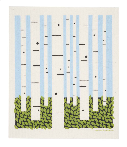 Swedish dish cloth, Birch Forest design