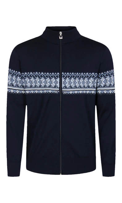 Dale of Norway Hovden Men's Cardigan, Navy/Off White/Blue Shadow, 83191-C_product
Photo Credits: Dale of Norway
Light weigh mid-layer cardigan with Olympic inspired Vail sweater design