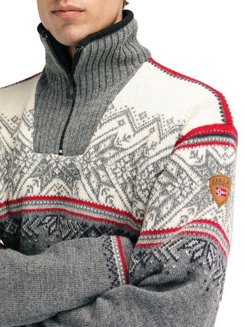 Dale of Norway - Vail Men's Windstopper Sweater: Smoke/Off White