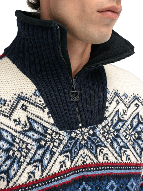 Dale of Norway - Vail Men's Windstopper Sweater: Midnight Navy/Off