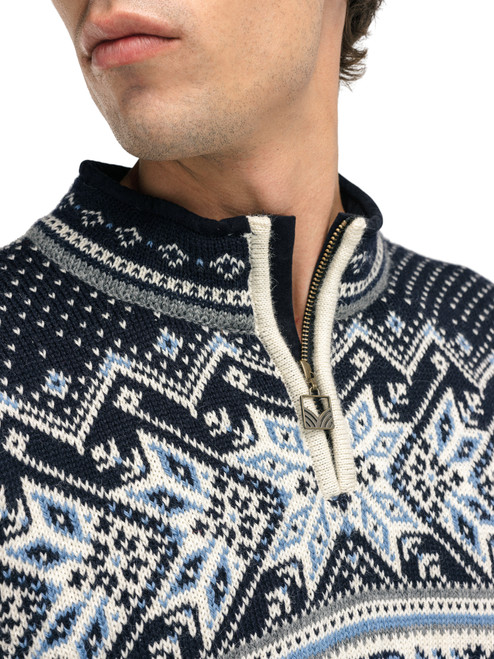 Dale of Norway - Vail Unisex 1/4 Zip Sweater: Off White/Midnight