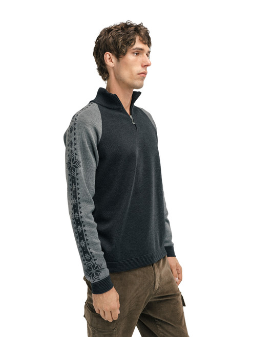 Dale of Norway - Geilo Men's 1/4 Zip Sweater: Dark Charcoal/Smoke